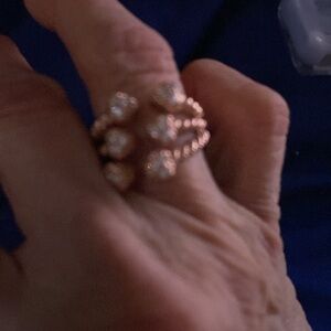 Judith Ripka  rose gold Size 7 heart ring 925 sterling silver